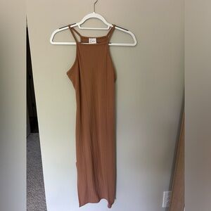 Tan midi dress